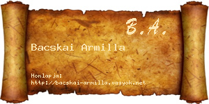 Bacskai Armilla névjegykártya